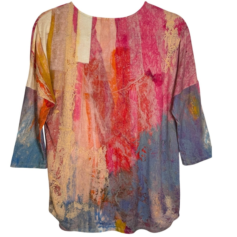 Claire Desjardins Abstract Print Top Tunic 3/4 Sleeve‎ Women XS - Picture 3 of 11